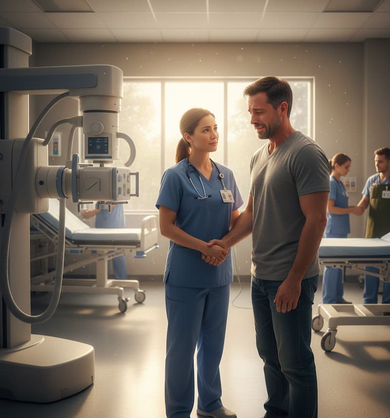 a lady doctor and patient