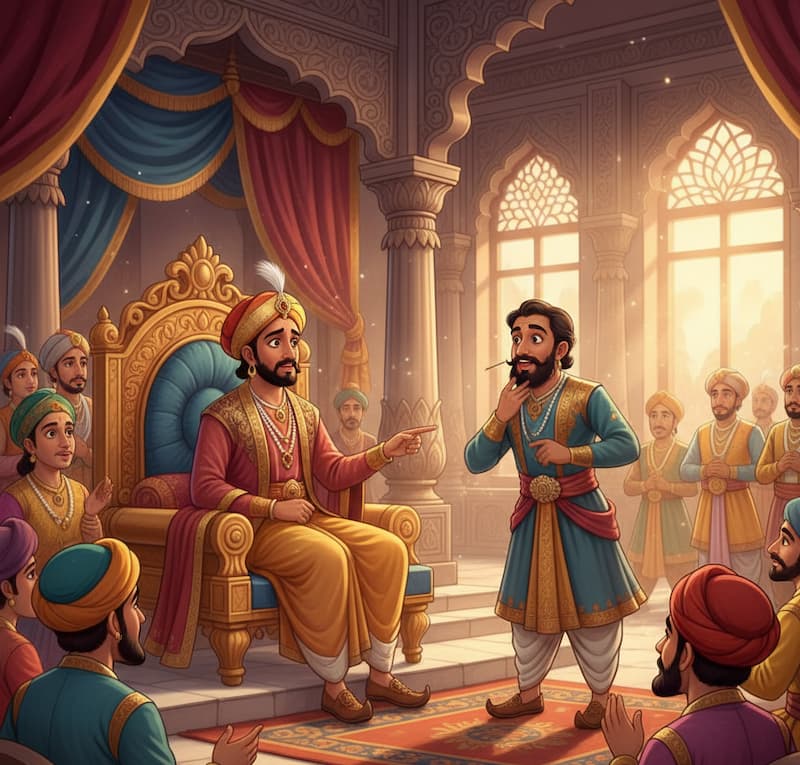 Royal court with king and attendants