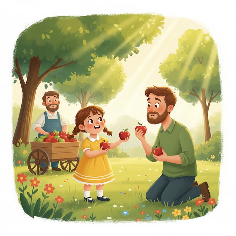 Father and daughter playing in garden