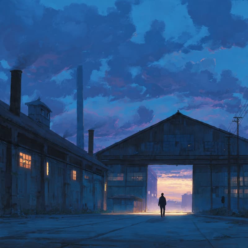 a person is walking lonely