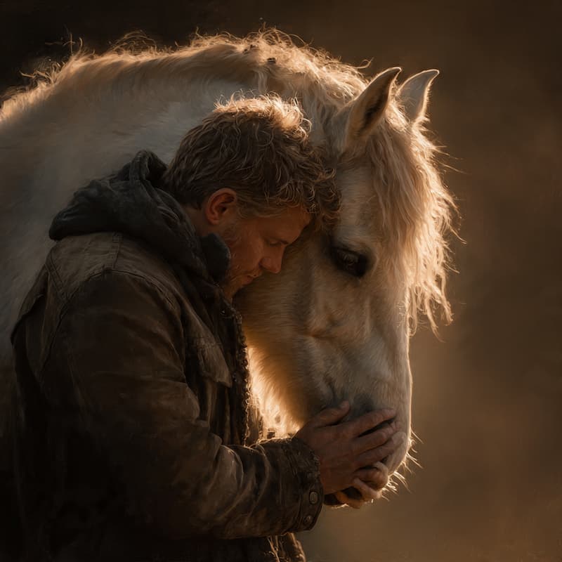 An old man and his horse