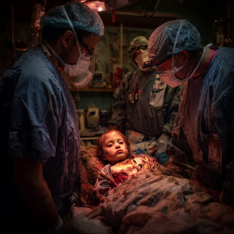 a small 3 year old child in a hospital