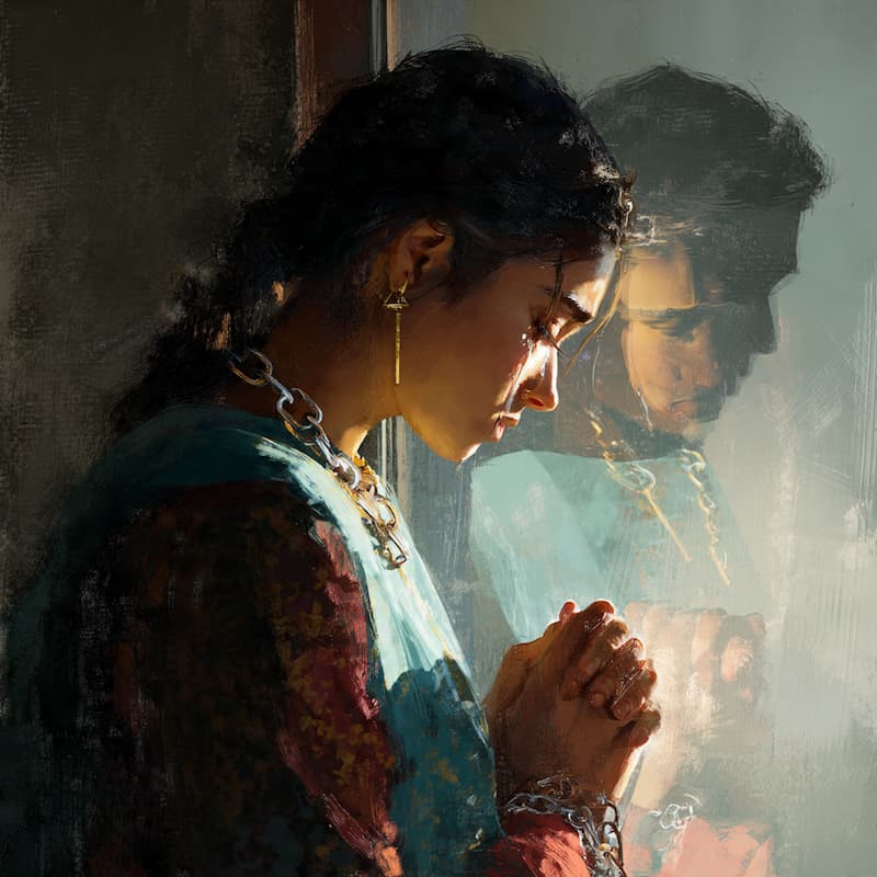 a young girl is praying for someone