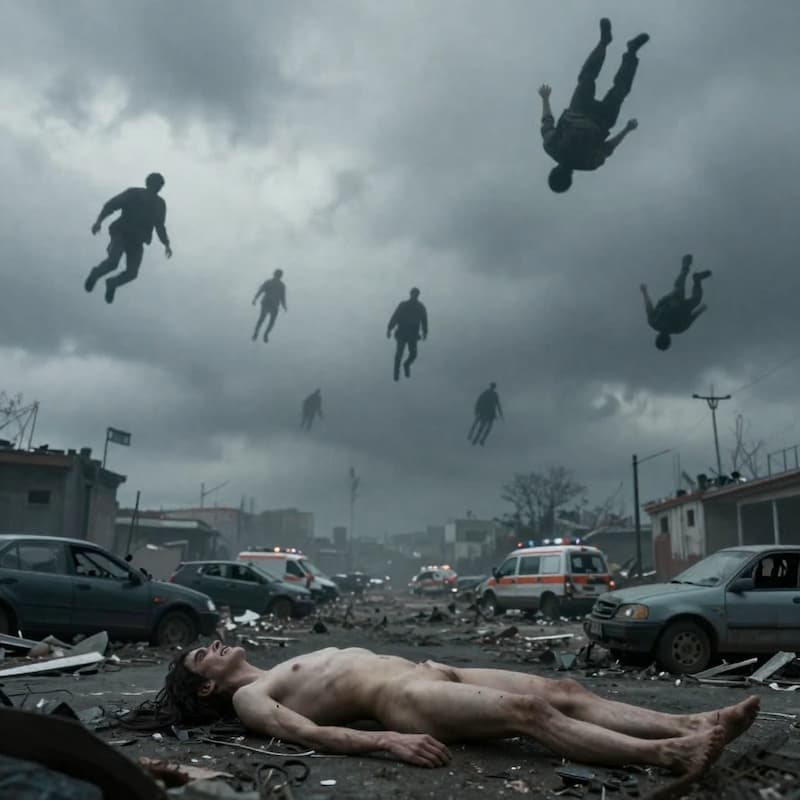 people are flying in air