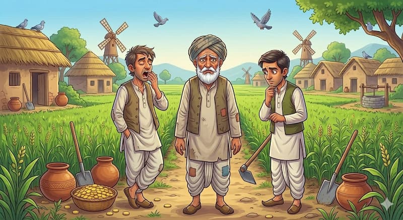 An old man and two boys are studing on road.