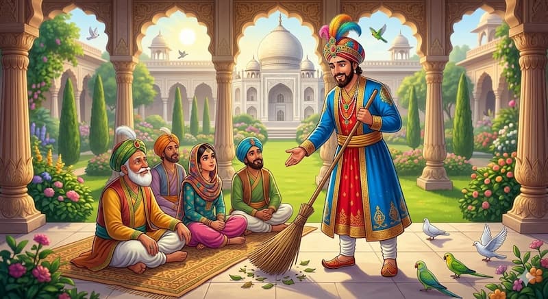 A man is cleaning the floor.